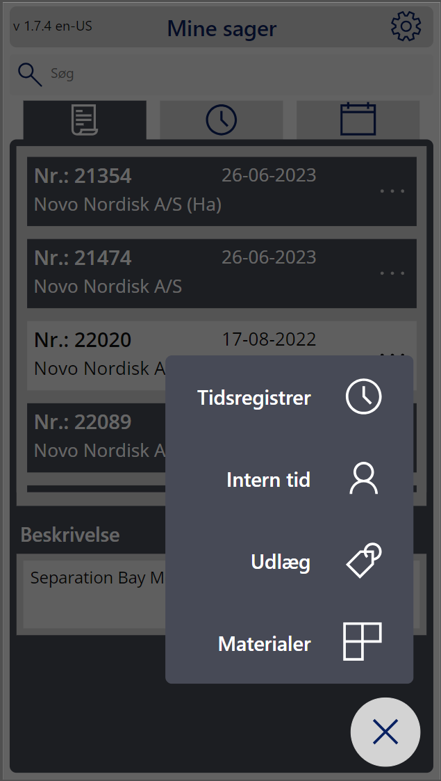 Field Service Menu